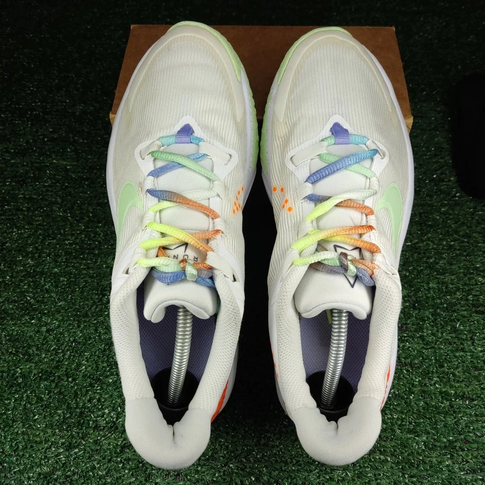 Nike‎ Running Shoes Kids 6.5Y White Star Runner 4 FN4979-100 Rainbow Laces